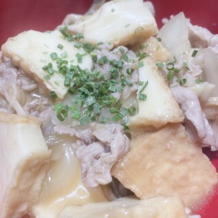 厚揚げと豚肉のうま煮丼